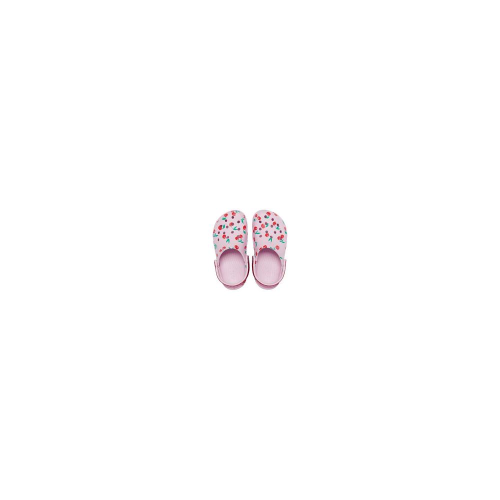 Pink Girls' Crocs Classic Food Print Clogs | NZ 1516ILHS